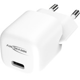 Ansmann Home Charger HC120PD-mini, 20 Watt, Ladegerät weiß, 1x USB-C, GaN, PowerDelivery, Multisafe-Technologie