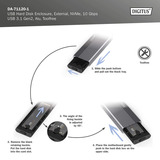 Digitus USB M.2 Festplattengehäuse SSD , Laufwerksgehäuse aluminium, NVMe 10Gbps USB 3.1Gen2