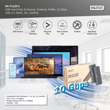 Digitus USB M.2 Festplattengehäuse SSD , Laufwerksgehäuse aluminium, NVMe 10Gbps USB 3.1Gen2