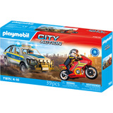 PLAYMOBIL 71875 City Action Verfolgungsjagd mit Polizei Pick-Up, Konstruktionsspielzeug 