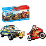 PLAYMOBIL 71875 City Action Verfolgungsjagd mit Polizei Pick-Up, Konstruktionsspielzeug 