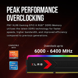 PNY DIMM 32 GB DDR5-6400 (2x 16 GB) Dual-Kit, Arbeitsspeicher schwarz, MD32GK2D5640036XRGB, XLR8 Gaming EPIC-X RGB, INTEL XMP, AMD EXPO
