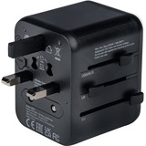 Verbatim Universal-Reiseadapter UTA-01, Reisestecker schwarz, 2x USB-A