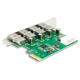 DeLOCK PCIe x1 Karte zu 4x extern USB Typ-A 5 Gbit/s, USB-Controller 4-pin-Stromanschluss