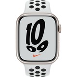Apple Watch Series 7, Smartwatch silber/weiß, 45 mm, Nike Sportarmband, Aluminium-Gehäuse