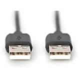 Digitus USB 2.0 Anschlusskabel USB-A (Stecker) > USB-A (Stecker) schwarz, 1 Meter