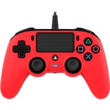 Nacon Wired Compact Controller, Gamepad rot/schwarz, PlayStation 4, PC