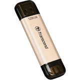 Transcend JetFlash 930C 128 GB, USB-Stick gold/schwarz, USB-A 3.2 Gen 1, USB-C 3.2 Gen 1