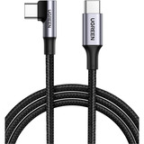 UGREEN 100W USB-C auf USB-C Ladekabel (Winkel 90 Grad) schwarz, 2 Meter, PD 100 Watt, 1x Winkelstecker