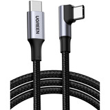 UGREEN 100W USB-C auf USB-C Ladekabel (Winkel 90 Grad) schwarz, 2 Meter, PD 100 Watt, 1x Winkelstecker