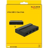 DeLOCK Externer USB 3.2 Gen 2 4 PortHub 10Gbps, USB-Hub schwarz