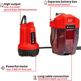 EINHELL Power X-Change Akku-Klarwasserpumpe GE-SP 18 Li-Solo,18Volt, Tauch- / Druckpumpe rot/schwarz, ohne Akku und Ladegerät