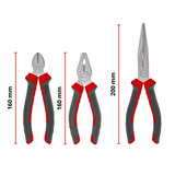 EINHELL Zangenset 3-tlg. 160 / 200 mm, Zangen-Set schwarz/rot, 160 / 200 mm