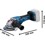 Bosch PRO Akku-Winkelschleifer BITURBO GWS 18V-15 P Professional solo, Ø 125mm blau/schwarz, ohne Akku und Ladegerät, in L-BOXX