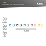 Digitus Farbclips für Patchkabel - Gemischt (je 20 Stück), Kabelclip mehrfarbig, 100 Stück