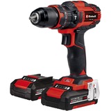 EINHELL Akku-Schlagbohrschrauber-Set TE-CD 18/40 Li-i +64, 18Volt rot/schwarz, 2x Li-Ion-Akku 2,0Ah, 64-teiliges Zubehör