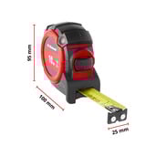 EINHELL Bandmaß, 10 Meter schwarz/rot