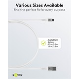 goobay Supersoftes USB 2.0 Textilkabel, USB-A Stecker > USB-C Stecker weiß, 3 Meter