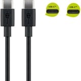goobay USB 2.0 Kabel, USB-C Stecker > USB-C Stecker schwarz, 0,5 Meter, Laden mit bis zu 60 Watt