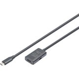 Digitus Aktives USB 3.2 Gen 1 Verlängerungskabel, USB-C Stecker > USB-C Buchse schwarz, 5 Meter, Repeater Kabel