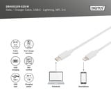 Digitus USB 2.0 Daten-/Ladekabel USB-C > Lightning, MFI zertifiziert weiß, 2 Meter, PD 2.0, Laden mit bis zu 60 Watt