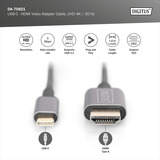 Digitus USB-C Adapterkabel USB-C > HDMI A, 4K @ 30HZ schwarz, 1,8 Meter