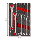 EINHELL Gabelringschlüssel-Set,  in E-Case-Einleger, Werkzeug-Set 19-teilig