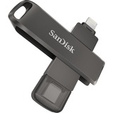 SanDisk iXpand Luxe 128 GB, USB-Stick schwarz, USB-C 3.2 Gen 1, Apple Lightning Connector