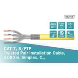 Digitus Professional Cat.7a S/FTP Verlegekabel simplex, Cca gelb, 1.000 Meter Trommel