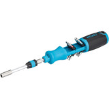 Hazet Bit Ratschen-Schraubendreher 811R-4, Bit-Satz blau/schwarz, mit integriertem Magazin