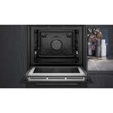 Siemens HM776GKB1 IQ700, Backofen schwarz/edelstahl, mit Mikrowellenfunktion, 60 cm, Home Connect