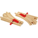 BRIO World Mechanisches Weichenpaar (L1, M1), Bahn holz/rot