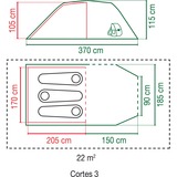 Coleman Tunnelzelt Cortes 3 kobaltblau/grau