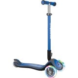 GLOBBER Elite Deluxe mit Leuchtrollen, Scooter blau