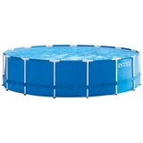 Intex Frame Pool Set Rondo, Ø 457 x 122cm, Schwimmbad dunkelblau/weiß, Kartuschen-Filteranlage ECO 638R