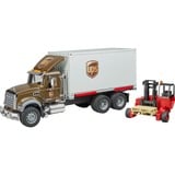 bruder 02828 Mack Granite UPS Logistik-LKW, Modellfahrzeug mit Mitnahmestapler