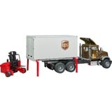 bruder 02828 Mack Granite UPS Logistik-LKW, Modellfahrzeug mit Mitnahmestapler