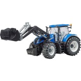 bruder New Holland T7.315 , Modellfahrzeug blau/grau, mit Frontlader