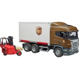 bruder Scania R-Serie UPS Logistik-LKW , Modellfahrzeug mit Mitnahmestapler