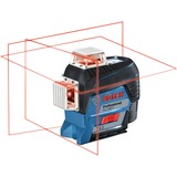 Bosch Linienlaser GLL 3-80 C Professional, L-BOXX, Kreuzlinienlaser blau/schwarz, mit roten Laserlinien, Li-Ionen Akku 2,0Ah