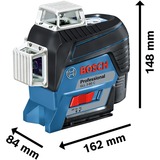 Bosch Linienlaser GLL 3-80 C Professional, L-BOXX, Kreuzlinienlaser blau/schwarz, mit roten Laserlinien, Li-Ionen Akku 2,0Ah