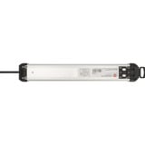 Brennenstuhl Premium-Alu-Line Steckdosenleiste 6-fach, 2x USB schwarz/aluminium, 3 Meter Kabel, USB-A, USB-C, mit Sicherheitsschalter