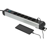 Brennenstuhl Premium-Alu-Line Steckdosenleiste 6-fach, 2x USB schwarz/aluminium, 3 Meter Kabel, USB-A, USB-C, mit Sicherheitsschalter