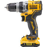 DEWALT Akku-Bohrschrauber DCD703L2T, 12Volt gelb/schwarz, 2x Li-Ion XR Akku 3Ah, 4 Wechselköpfe
