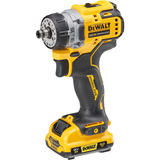 DEWALT Akku-Bohrschrauber DCD703L2T, 12Volt gelb/schwarz, 2x Li-Ion XR Akku 3Ah, 4 Wechselköpfe