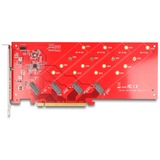 DeLOCK PCI Express x16 Karte auf 4x intern NVMe M.2 Key, Schnittstellenkarte 