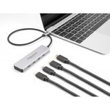 DeLOCK USB 10 Gbps USB Type-C Hub mit 4 x USB Type-C Buchse, USB-Hub grau