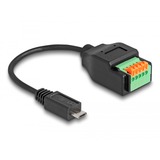 DeLOCK USB 2.0 Adapter, Micro-USB Stecker > 5 Pin Terminalblock schwarz, 15cm
