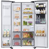 SAMSUNG RH68DG853DS9EG, Side-by-Side edelstahl, Food Showcase Tür, Smart Conversion, Wassertank