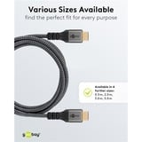 goobay Plus Ultra High-Speed HDMI-Kabel, 8K @ 60Hz grau, 1 Meter